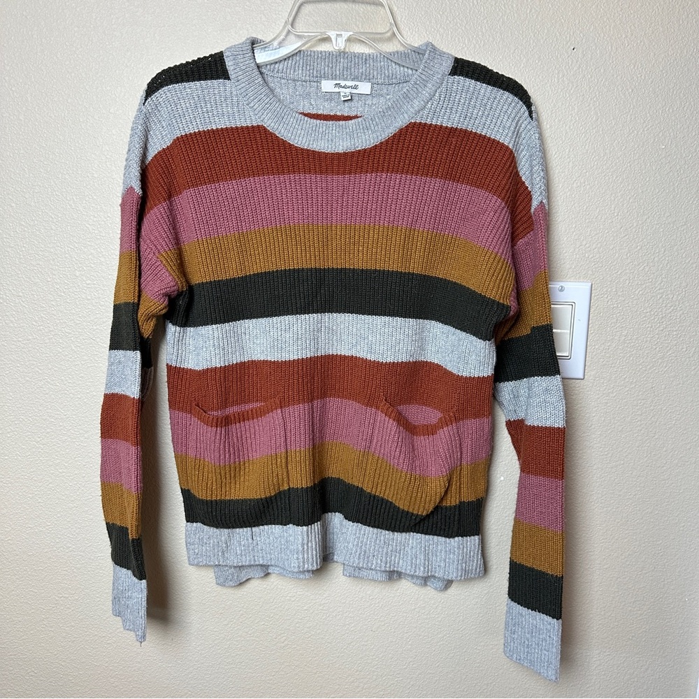 Madewell 2 Pocket Stripped Sweater | Size M